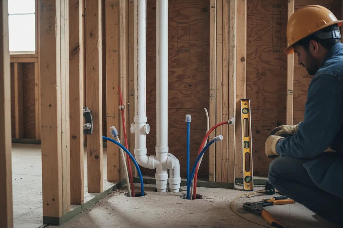 Drain and supply rough-in during Toilet Repair and Installation in Clear Brook