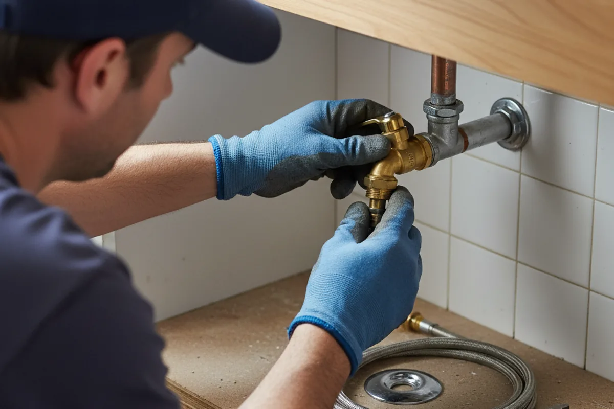 Shutoff valve and fitting work during Faucet and Fixture Repair in Clear Brook